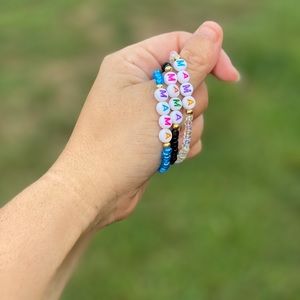 Custom Stretch Name Bracelet Set
